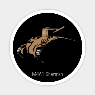 Silhouette of the US M4A1 Sherman tank Magnet